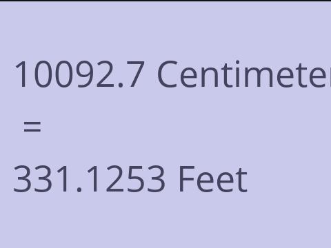 10092.7 CM TO FEET