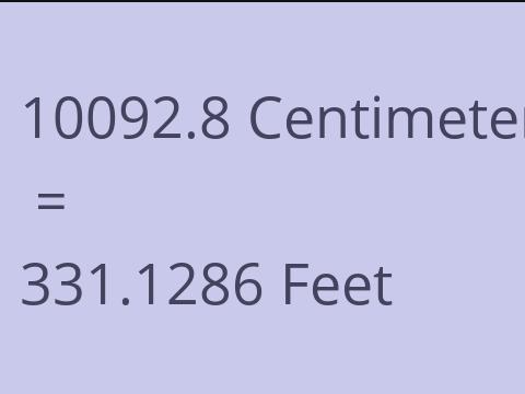 10092.8 CM TO FEET