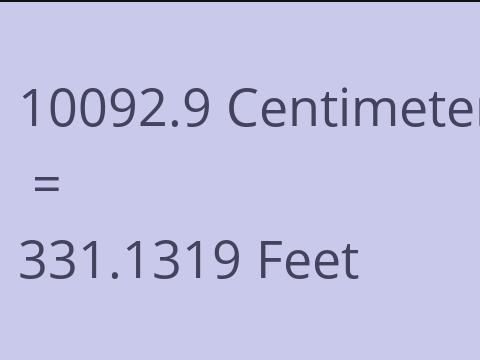 10092.9 CM TO FEET