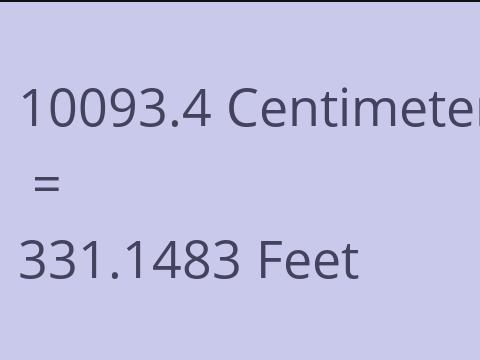 10093.4 CM TO FEET