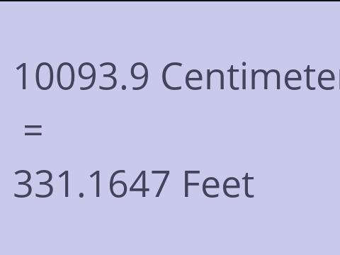10093.9 CM TO FEET