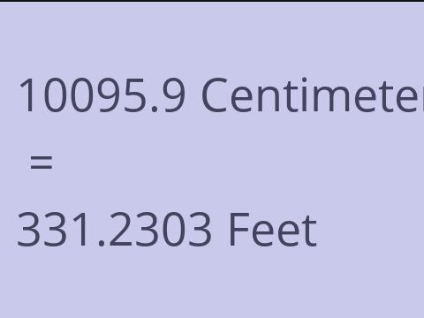 10095.9 CM TO FEET