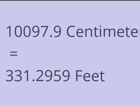 10097.9 CM TO FEET
