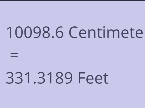 10098.6 CM TO FEET