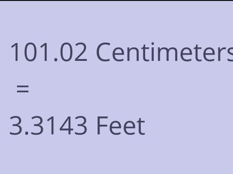 101.02 CM TO FEET