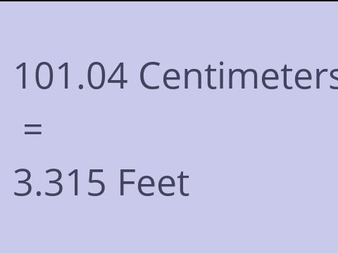 101.04 CM TO FEET