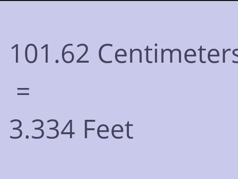 101.62 CM TO FEET