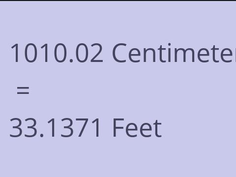 1010.02 CM TO FEET