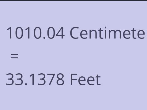 1010.04 CM TO FEET