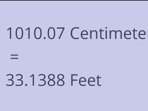 1010.07 CM TO FEET