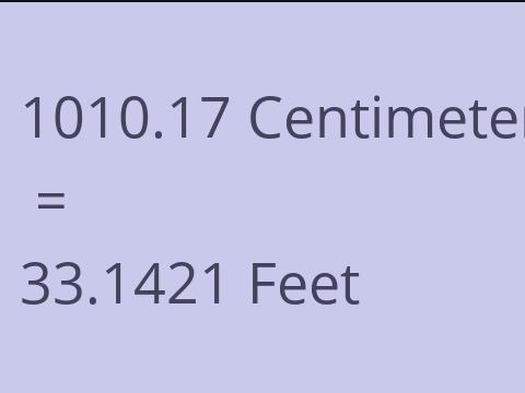 1010.17 CM TO FEET