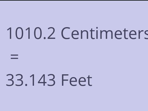 1010.2 CM TO FEET