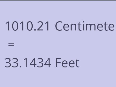 1010.21 CM TO FEET