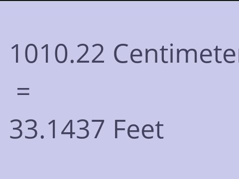 1010.22 CM TO FEET