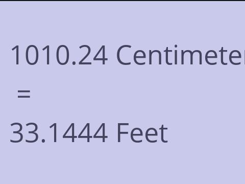 1010.24 CM TO FEET