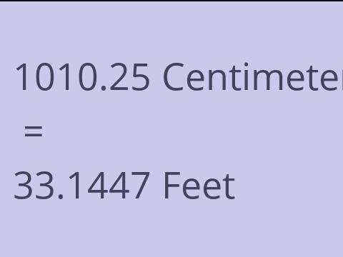 1010.25 CM TO FEET