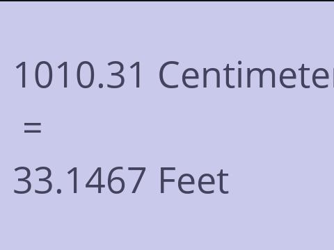 1010.31 CM TO FEET