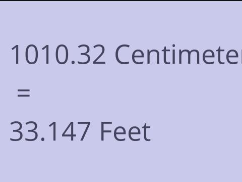 1010.32 CM TO FEET