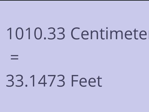 1010.33 CM TO FEET