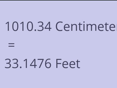 1010.34 CM TO FEET