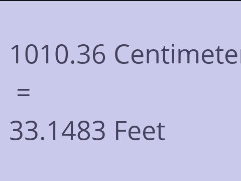 1010.36 CM TO FEET