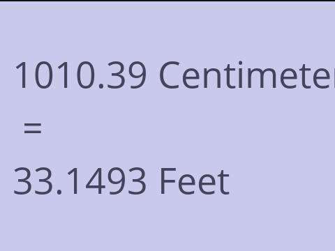 1010.39 CM TO FEET