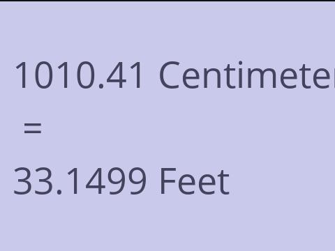 1010.41 CM TO FEET