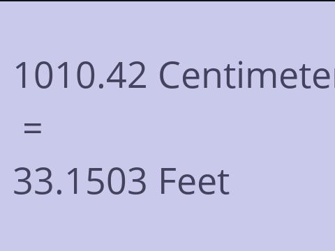 1010.42 CM TO FEET