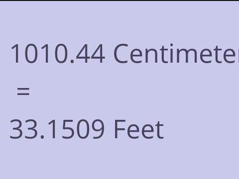 1010.44 CM TO FEET