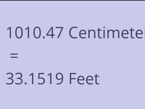 1010.47 CM TO FEET