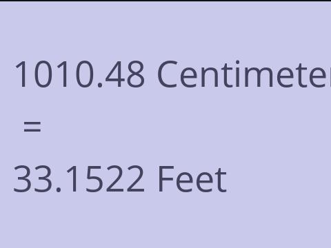 1010.48 CM TO FEET