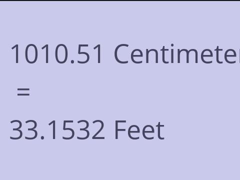 1010.51 CM TO FEET