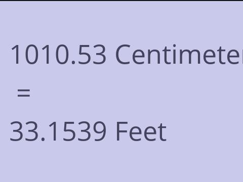 1010.53 CM TO FEET