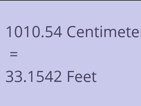 1010.54 CM TO FEET