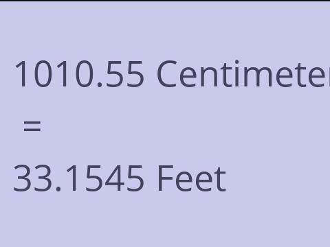 1010.55 CM TO FEET