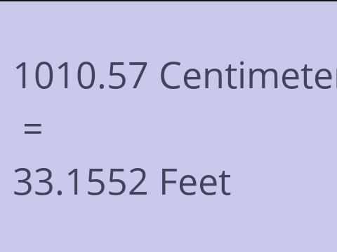 1010.57 CM TO FEET