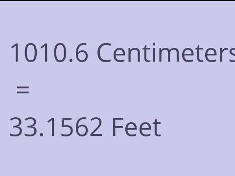 1010.6 CM TO FEET