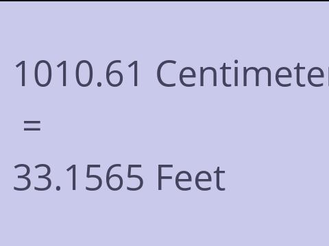 1010.61 CM TO FEET