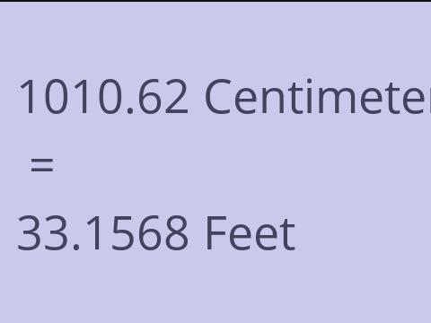 1010.62 CM TO FEET