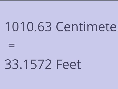 1010.63 CM TO FEET