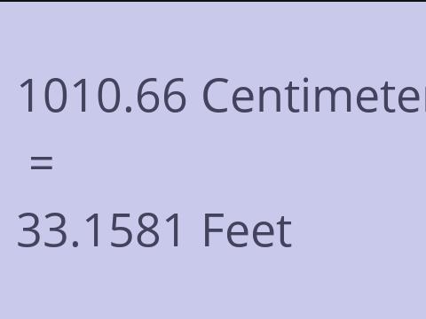 1010.66 CM TO FEET