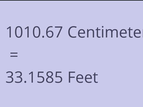 1010.67 CM TO FEET