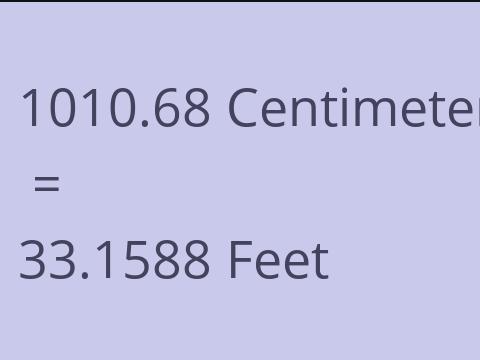 1010.68 CM TO FEET