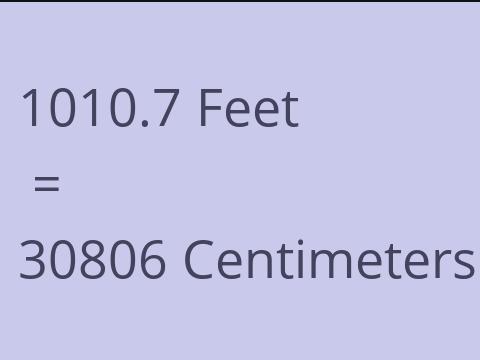 1010.7 FEET TO CM