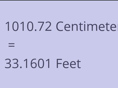 1010.72 CM TO FEET