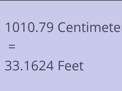 1010.79 CM TO FEET