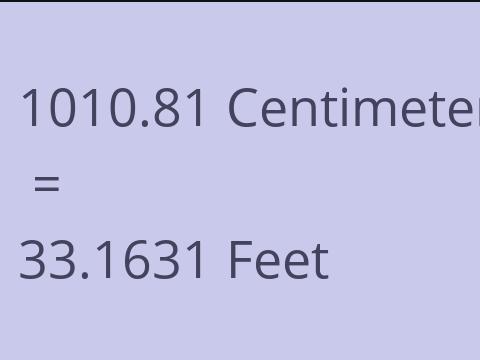 1010.81 CM TO FEET