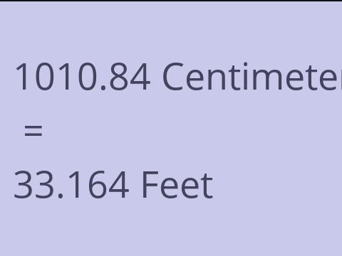 1010.84 CM TO FEET