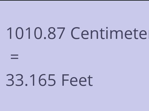 1010.87 CM TO FEET