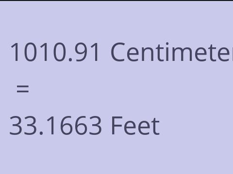 1010.91 CM TO FEET